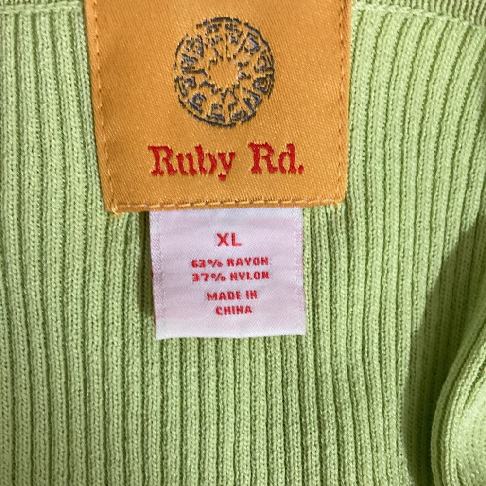 Ruby Rd. Light Weight Jacket Size 18 Mint Button Pockets w Embellished Tank Top - Picture 12 of 12